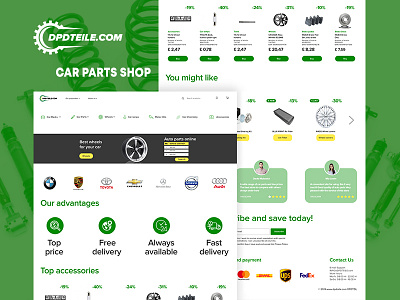Car parts shop DPDTEILE website auto auto dealer ui ux web web design