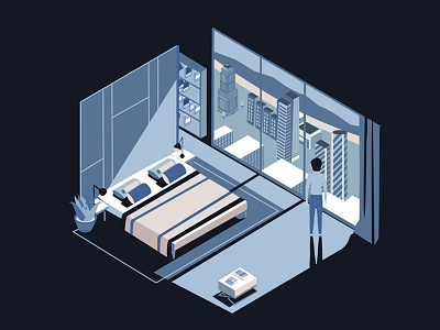 My apartment`s isometric illustration