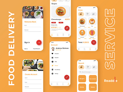 Readdle Food Delivery Service app deliver delivery app delivery service design food food app logo ui ux