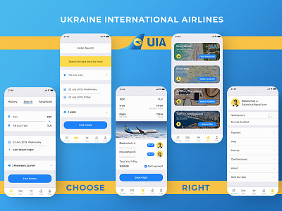 Ukraine International Airlines App app app design flight app hotel app mobile app design mobile design mobile ui tickets ui ux ux ui ux design