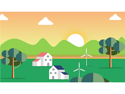 The Flat Country Side countryside design farm flat houses mornings mountains sunrise trees windmills
