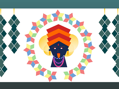 Happy Dusshera ! colours dusshera festivals funky geometry illustration indian kali navratri patterns shapes