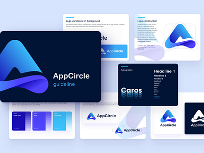 Brand book for AppCircle app brand brand design branding design figma guide identity logo typography