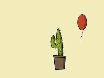 Ballad of a cactus and a balloon. balloon cactus