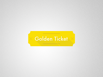 Golden ticket logo flat golden logo shadow ticket