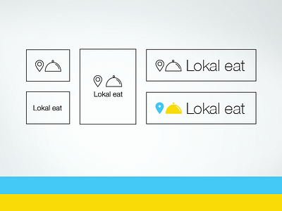 Lokal Eat Logotype & Colors blue colors eat logo logotype loka lokaleat pin yellow