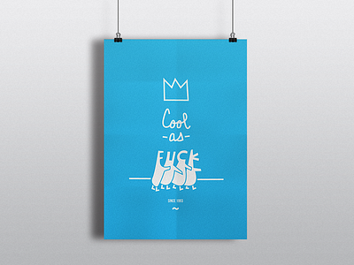 Cool As blue childish cool crown fuck letters mockup poster