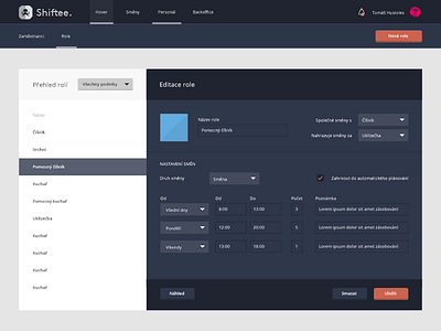 Shiftee Editing Roles