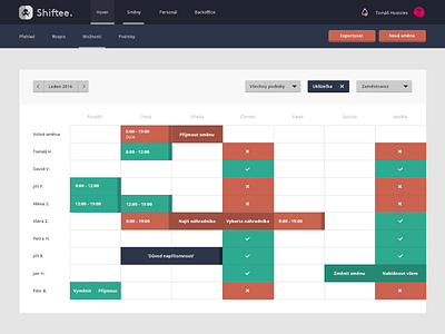 Shiftee Calendar Employees Possibilities blue calendar green logo manager notification octopus orange planning shift shiftee website