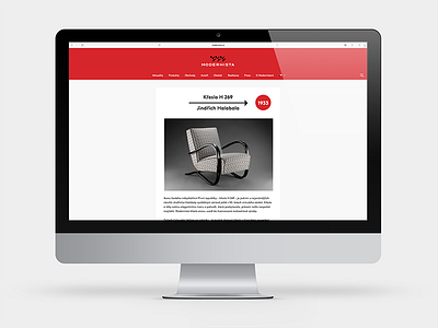 Modernista Website furniture grey modernista red redesign retro stylish traditional website white
