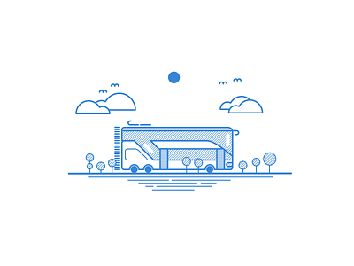 Double-decker Bus Illustration - Linear Study