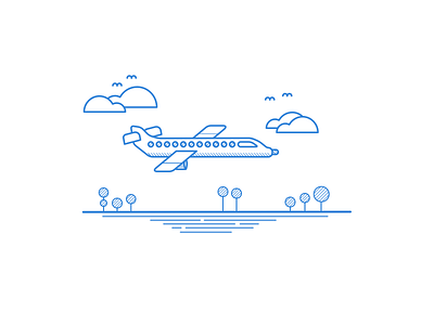 Aeroplane Illustration - Linear Study