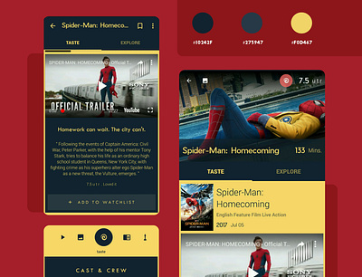 Tasteplore Dynamic Themes design ui