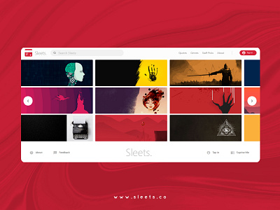 Sleets website :  Homepage design