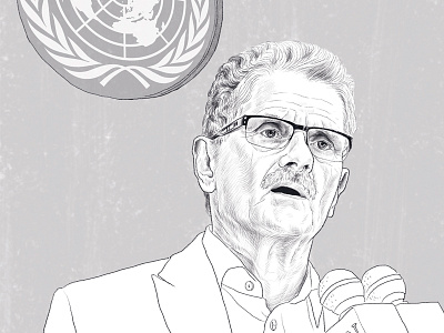 Mogens Lykketoft for MM business illustration magazine mogens lykketoft monday morning politics un united nations united nations general assembly