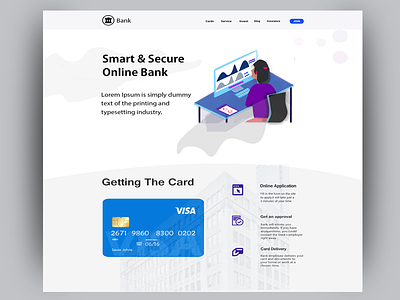 Bank model bank website deepa works online bank simple illustration uiux design uxd technologies