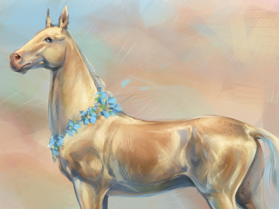 Forget Me Not By Sans Art D5wteh2 animal art cg flower horse illustration photoshop