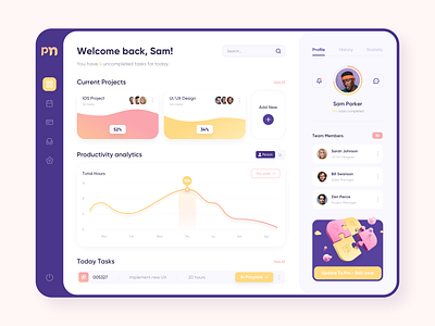 PM_Dashboard app dashboad design illustration infographic design ui ux web