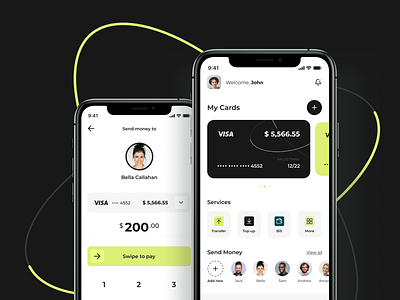 FinTech_mobile app design app application design financial money tech transfer ui ux