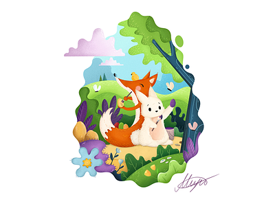 Forest Painters animals color forest graphic design illustration nature painter photoshop wild