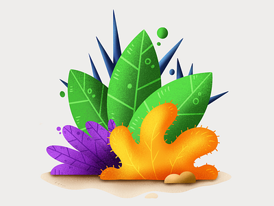 Spiky plants color illustration nature plants procreate spikes texture vibes