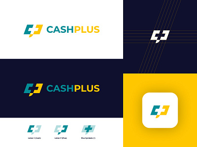 CASHPLUS bank cash gridsystem logo logo redesign logtype minimalist money money app negativespace