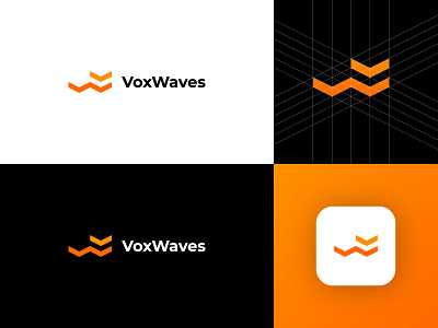 VoxWaves Logo Design branding clean design clean logo fox illustration logo logtype minimalist minimalist logo monochromatic monochrome ui ux vox media