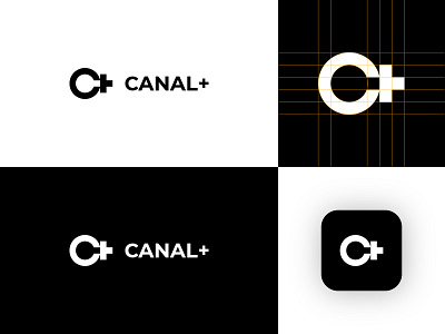 CANAL+ Logo redesign black and white logo canal plus clean logo clean ui golden ratio logo grids gridsystem logo logo redesign rebrand rebranding