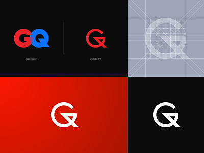 GQ Magazine Logo Redesign clean golden ratio gq grids logo rebrand logo redesign magazine masculine minimalist rebranding redesign