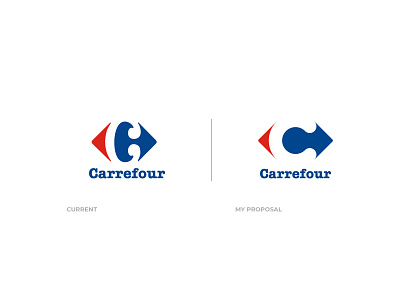 Logo Redesign Proposal for Carrefour carrefour clean logo clean logos icons color ideas flat logo icon logo rebrand logo redesign logo refresh logo update logotype market logo minimalist rebranding