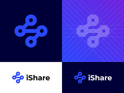 iShare Logo Design clean logo golden ratio gridsystem grometric logo grids minimalist share
