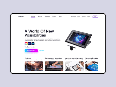 Wacom Website clean interface minimal redesign ui uidesign uiux userinterface wacom web ui