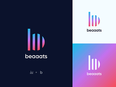 beaaats Logo Design app logo beat brandidentity branding gridsystem hit icon illustraion logo logotype minimalist modern monogram music music logo