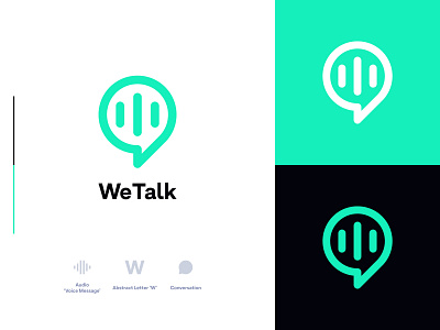 WeTalk app audio brand design brand identity branding call chat conversation logo logotype message minimalist minimalist logo modern social media talk technology