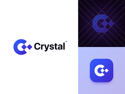 Crystal brand identity branding c letter icon logo minimalist monogram symbol vector visual identity
