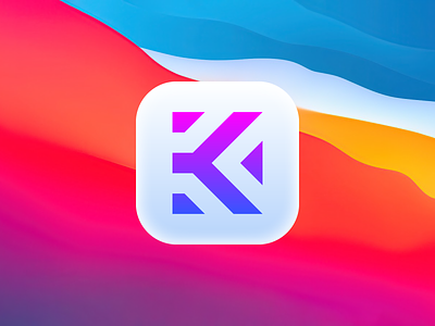K - App icon app app icon big sur brand identity branding letter k logo logomark logotype mark minimalist minimalist logo monogram visual identity
