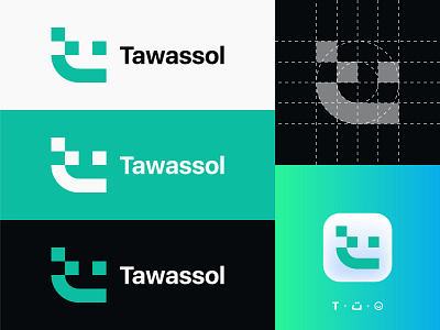 Tawassol app icon brand identity branding chat chatting app communication gridsystem logo logo redesign logotype minimalist minimalist logo monogram rebranding social media logo