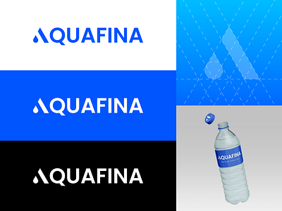 AQUAFINA aqua aquafina brand identity branding design grid system logo logo grid logo rebrand logo redesign logo update logotype mineral water minimalist minimalist logo modern monogram rebrand rebranding water