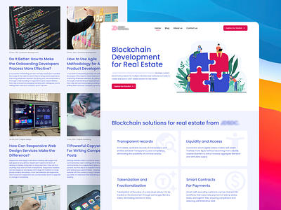 Real Estate Software Development Solutions Website blockchain crypto development homepage landing page real estate website software software solutions tech website technology uiux web design