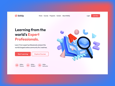 SkillUp - E-learning Platform course e learning edtech education landing page learning online learning product design product page ui user experience user interface web design website