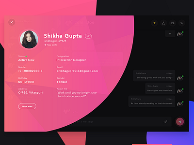 Chat Dashboard Profile UX chat dashboard profile concept design delhi design studio design studio delhi inspire uxd interaction design profile ux uxd uxd technologies