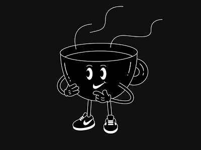 Nike Coffee Boy brand coffee illustration line art nike