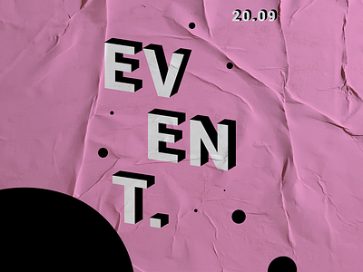 EVENT black branding concept creative date design event minimal mockup papper pink pink logo portfolio poster vector white
