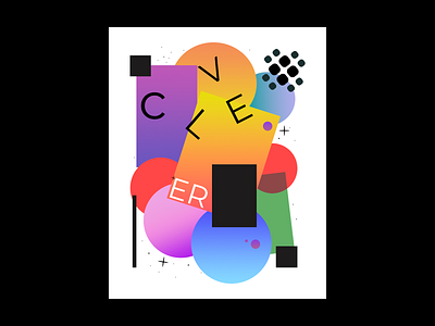 Circle clever branding circle circle logo cube gradient logo logotype poster typography vector