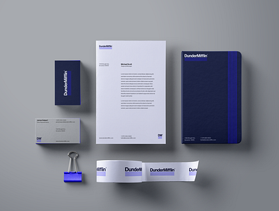 Stationery brand brand design brand identity branding design dunder mifflin logo logotype rebrand rebranding redesign redesign concept the office visual identity