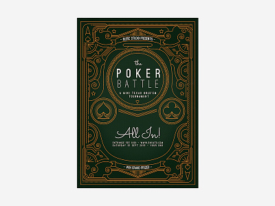 The Poker Battle card game casino chips flyer template graphicriver jackpot minimal money monoline poker psd template single line