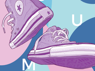 Sneakers all stars illustration pastel pink sneakers summer
