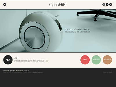 Casa HiFi audio minimalistic responsive store video web design widescreen