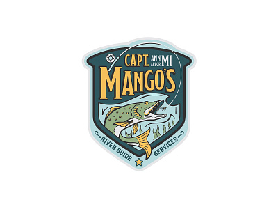Capt. Mango's River Guide Services badge branding design fishing fishing t shirt guide illustration illustrator logo outdoors river sticker typography