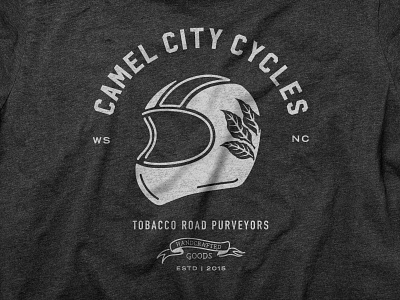 Camel City Cycles Logo badge badgelogo graphic tee hand drawn hand illustrated helmet illustrator logo motorcycle motorcycle art motorcycles procreate